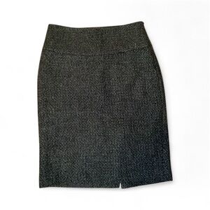Cassis Green Wool Blend Skirt, Flecked patterned, size 8.